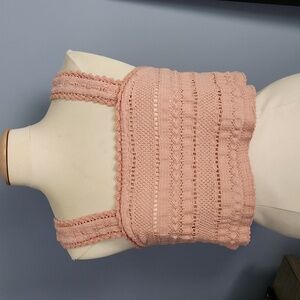 Aerie crochet textured crop tank top medium